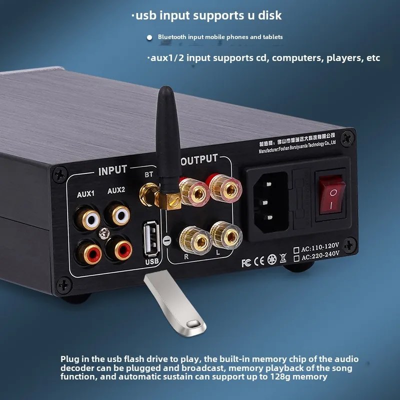 BRZHIFI 2025 Classic Design US National Half LM3886 Core Fever HiFi High Power Bluetooth 5.3 Amplifier - Image 4