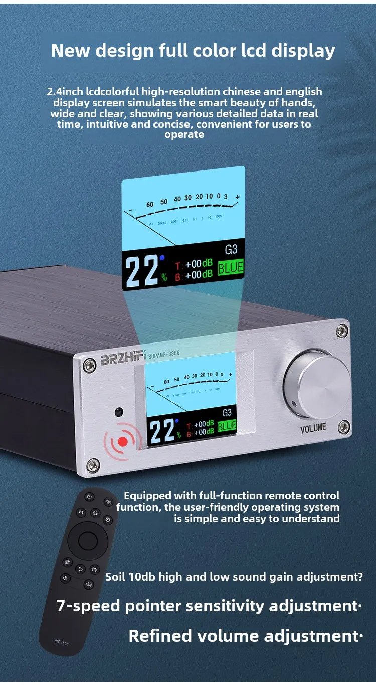 BRZHIFI 2025 Classic Design US National Half LM3886 Core Fever HiFi High Power Bluetooth 5.3 Amplifier BRZHIFI 2025 Classic Design US National Half LM3886 Core Fever HiFi High Power Bluetooth 5.3 Amplifier