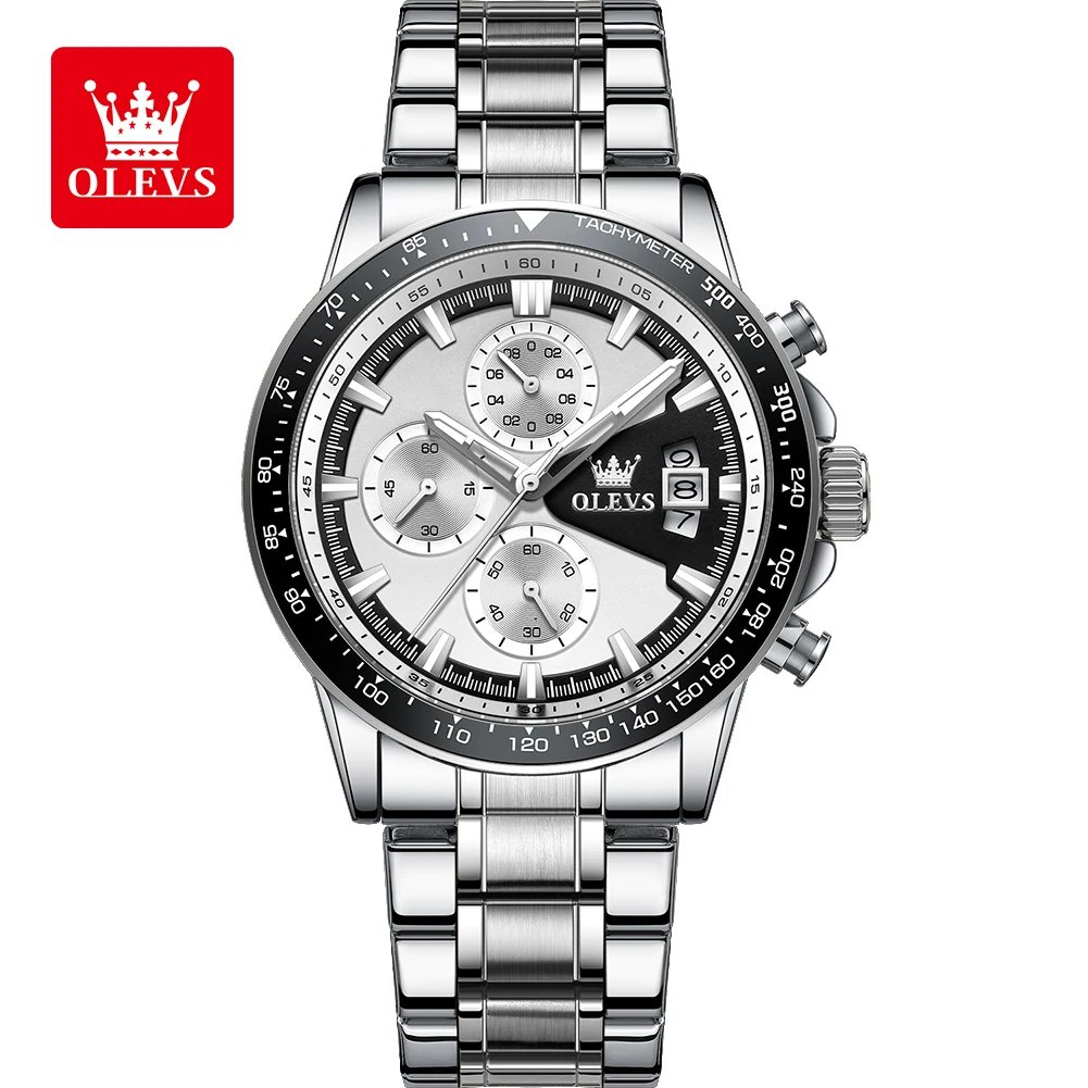 OLEVS TY705 Men's Watches Chronograph Stainless Steel Waterproof Business Multi-functional Original Exclusive Wristwatch for Men - Image 2