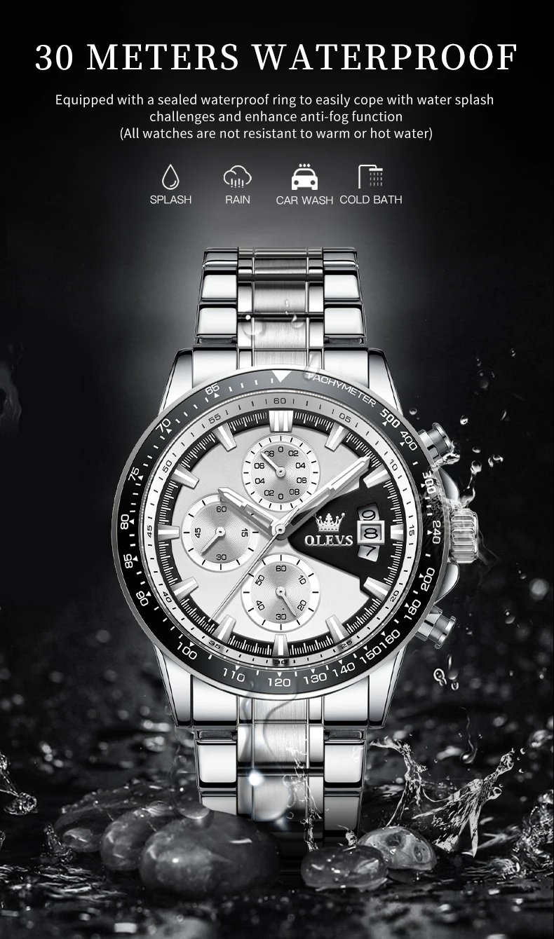 OLEVS TY705 Men's Watches Chronograph Stainless Steel Waterproof Business Multi-functional Original Exclusive Wristwatch for Men OLEVS TY705 Men's Watches Chronograph Stainless Steel Waterproof Business Multi-functional Original Exclusive Wristwatch for Men