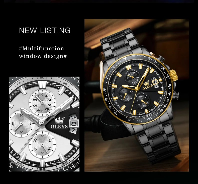 OLEVS TY705 Men's Watches Chronograph Stainless Steel Waterproof Business Multi-functional Original Exclusive Wristwatch for Men OLEVS TY705 Men's Watches Chronograph Stainless Steel Waterproof Business Multi-functional Original Exclusive Wristwatch for Men