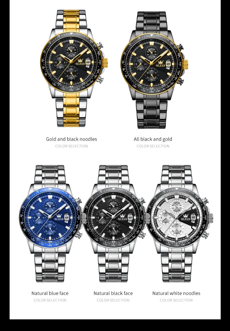 OLEVS TY705 Men's Watches Chronograph Stainless Steel Waterproof Business Multi-functional Original Exclusive Wristwatch for Men OLEVS TY705 Men's Watches Chronograph Stainless Steel Waterproof Business Multi-functional Original Exclusive Wristwatch for Men